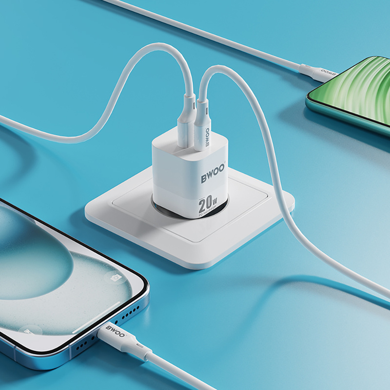 BWOO ładowarka sieciowa CDA156 20W mini wall charger USB-C, USB-A