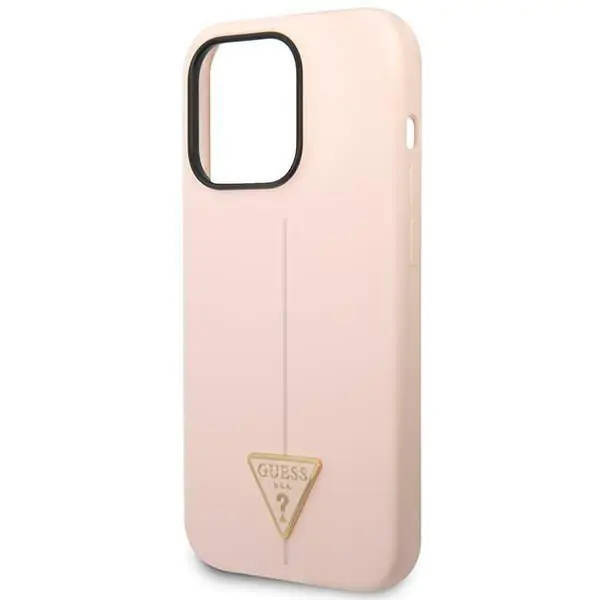 Guess Silicone Triangle Logo - Etui iPhone 14 Pro Max (różowy)