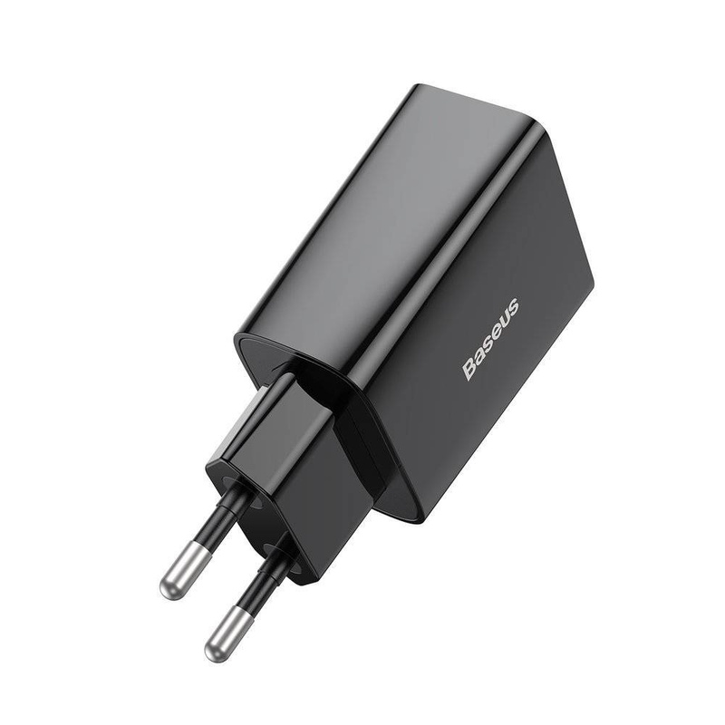 Baseus Speed Mini ładowarka sieciowa zasilacz EU do szybkiego ładowania USB Typ C 20W 3A czarny (CCFS-SN01)