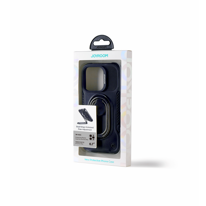 Joyroom Dual Hinge Case für iPhone 14 gepanzerte Hülle mit Ständer und Ringhalter schwarz