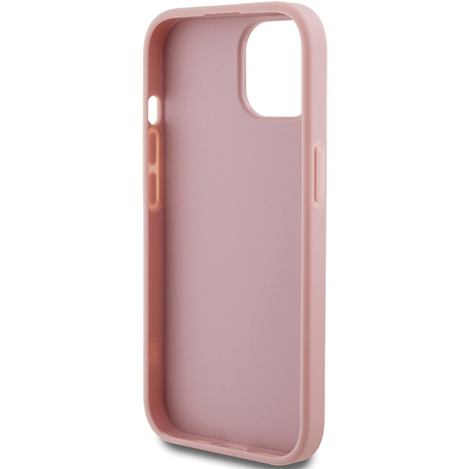 Guess Glitter Script Big 4G Hülle für iPhone 15 – Rosa