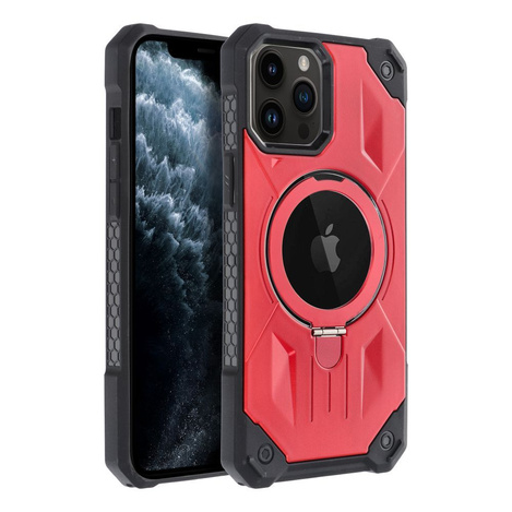 Futerał Armor Mag Cover kompatybilny z MagSafe do IPHONE 11 PRO czerwony