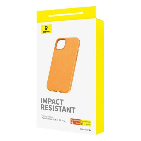 Schutzhülle APPLE IPHONE 15 PRO Baseus Fauxther Series orange