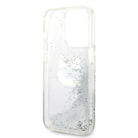 Karl Lagerfeld Liquid Glitter NFT Choupette Head - Etui iPhone 14 Pro Max (srebrny)