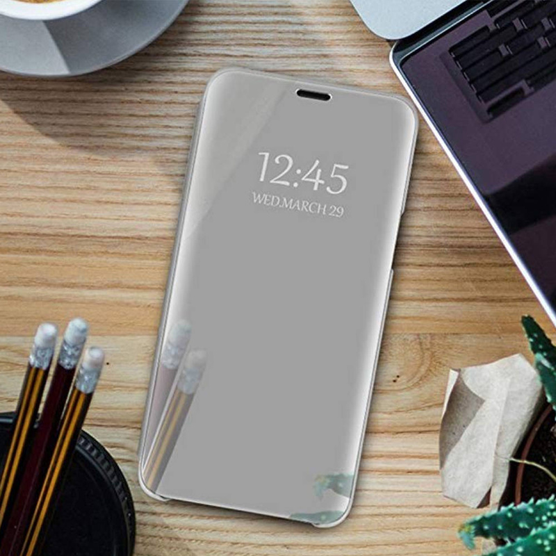 Etui Smart Clear View do Samsung Galaxy A14 5G srebrne