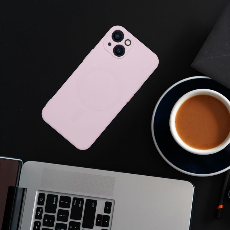 Futerał Silicone Mag Cover kompatybilny z MagSafe do IPHONE 12 różowy