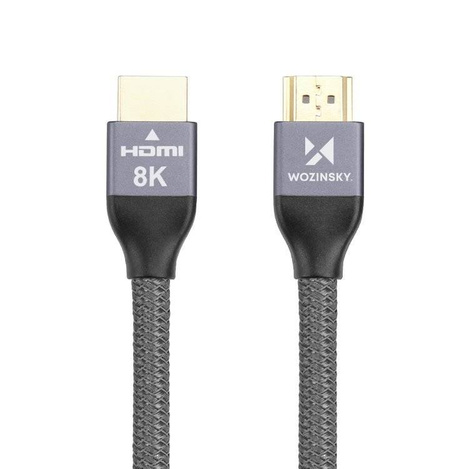 Wozinsky kabel HDMI 2.1 8K 60 Hz 48 Gbps / 4K 120 Hz / 2K 144 Hz 3m srebrny (WHDMI-30)