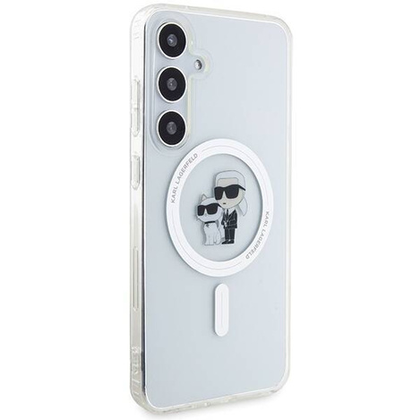 Oryginalne Etui KARL LAGERFELD hardcase IML Karl&Choupette MagSafe KLHMS24SHGKCNOT do Samsung Galaxy S24 przezroczysty