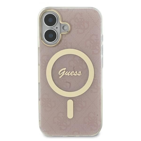 Original Case IPHONE 16 PLUS Guess Hardcase IML 4G MagSafe (GUHMP16MH4STP) pink