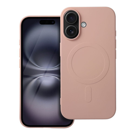 Futerał SILICONE MAG COVER (big hole) kompatybilny z MagSafe do IPHONE 16 różowy