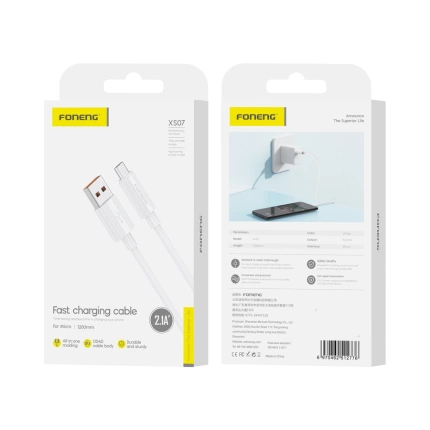 FONENG Kabel XS07 Micro USB 2.1A 1M weiss