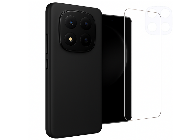 Etui do Xiaomi Redmi Note 14 Pro+ (Plus) 5G czarne + Szkło na ekran + Szkło na aparat