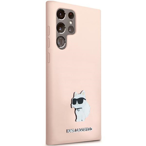 Karl Lagerfeld KLHCS23LSMHCNPP S23 Ultra S918 różowy/pink Silicone Choupette Metal Pin