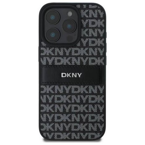 Original Case IPHONE 16 PRO MAX DKNY Hardcase Texture Pattern Tonal Stripe (DKHCP16XPRTHSLK) black