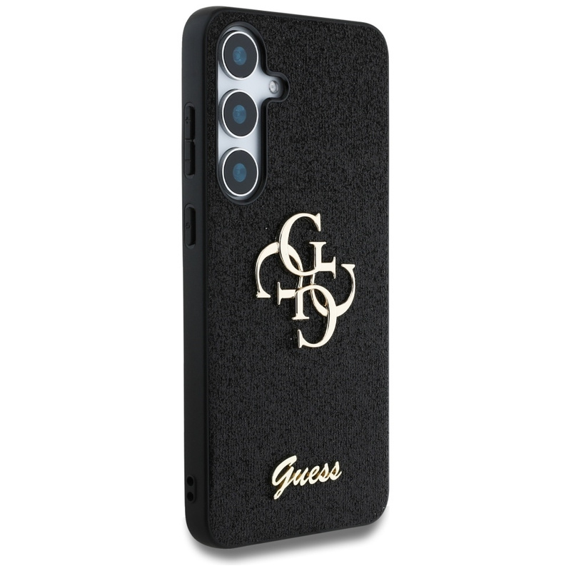 Etui Guess Fixed Glitter Big 4G Metal Logo do Samsung Galaxy S25 Plus czarny