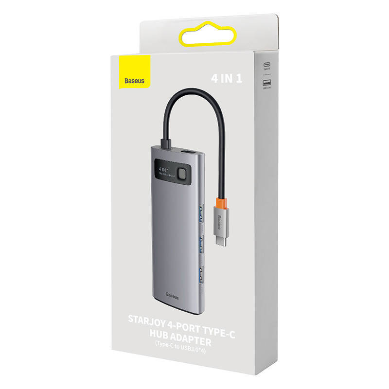 Baseus Metal Gleam Series 4 in 1 HUB Dockingstation USB Typ C – 4 x USB 3.2 Gen. 1 (WKWG070013)