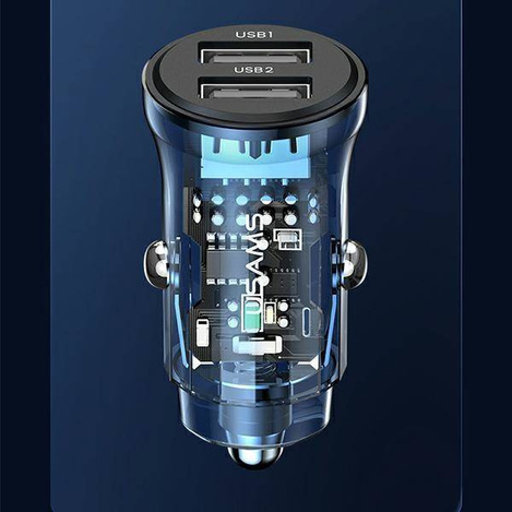 USAMS Ład. sam. C31 3A 2xUSB-A Fast Charge niebieski/blue CC162CC02 (US-CC162)
