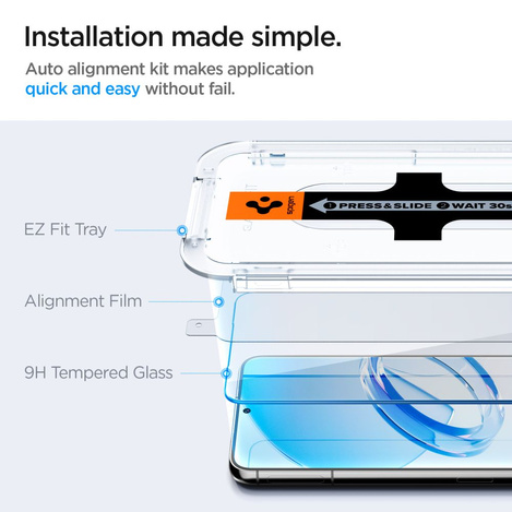 GEHÄRTETES GLAS Spigen GLAS.TR „EZ FIT“ 2ER-PACK GALAXY S23+ PLUS KLAR