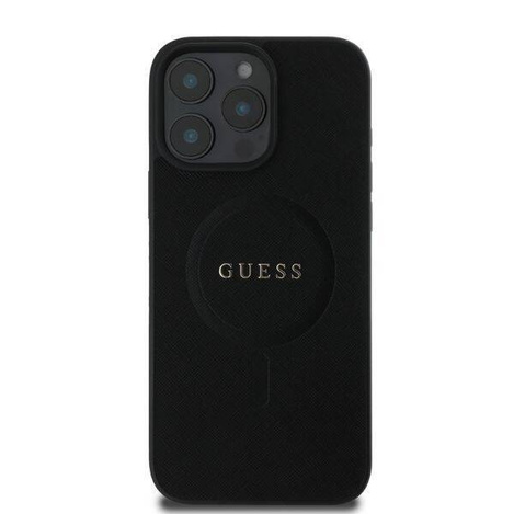 GUESS futerał do IPHONE 16 Pro kompatybilny z MagSafe GUHMP16LPSAHMCK (PU Saffiano Classic Logo) czarny