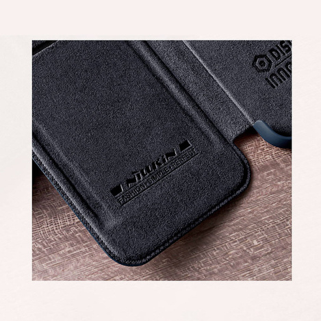 Nillkin Qin Leather Pro Case Hülle für Samsung Galaxy S22+ (S22 Plus) Kameraschutz Holster Cover Flip Cover Schwarz