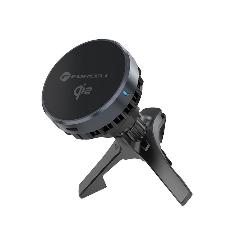 FORCELL F-GRIP Cool Mag uchwyt samochodowy magnetyczny do szyby / kratki z technologią chłodzenia Cold Protect i ładowaniem indukcyjnym kompatybilny z MagSafe Qi2 15W czarny
