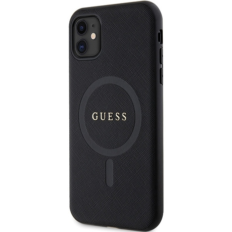 Original Case IPHONE 11 / XR Guess Hardcase Saffiano MagSafe (GUHMN61PSAHMCK) black