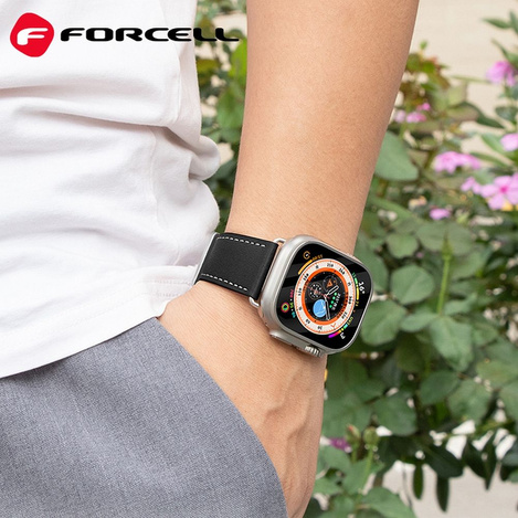 Pasek do Apple Watch Forcell F-Design FA20 magnetyczny skóra ekologiczna 42 / 44 / 45 / 49 mm brązowy