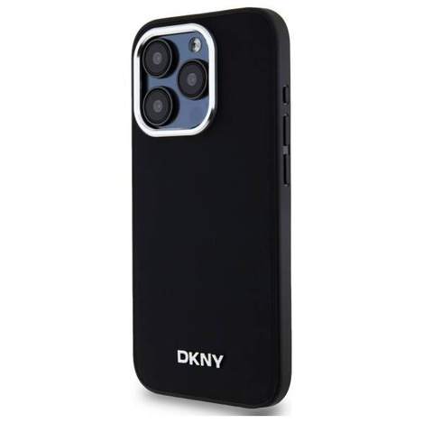 Original Handyhülle IPHONE 15 PRO MAX DKNY Hardcase Plain Logo MagSafe (DKHMP15XPSCMCLK) schwarz