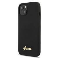Guess GUHMP13MLSLMGBK iPhone 13 6.1 &quot;schwarz / schwarz Hardcase Silikonschrift Gold Logo