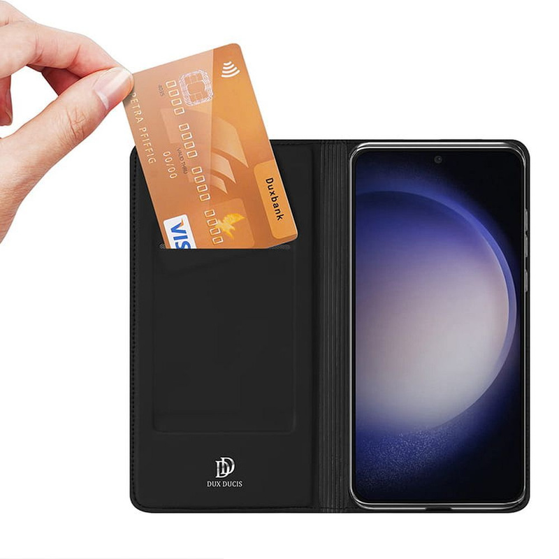 Brieftaschenetui mit Ständer für Samsung Galaxy S23 FE Dux Ducis Skin Pro – schwarz