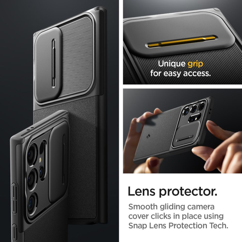 Spigen Optik Armor Hülle für Samsung Galaxy S24 Ultra – Schwarz