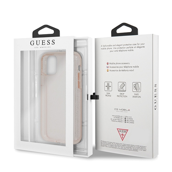 Guess Glitter Case - Etui iPhone 11 Pro (Pink)