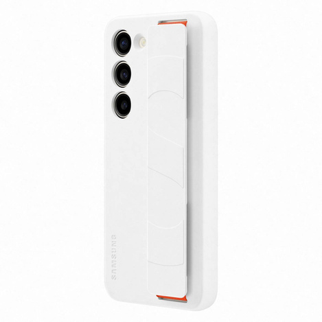 Samsung Silicone Grip Cover Case für Samsung Galaxy S23 Silikonhülle mit Handschlaufe weiß (EF-GS911TWEGWW)