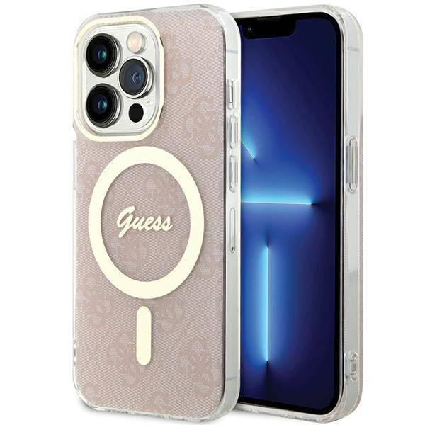 Oryginalne Etui GUESS hardcase IML 4G MagSafe GUHMP15LH4STP do Iphone 15 Pro różowy