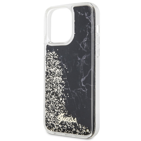 Guess GUHCP14XLCSGSGK iPhone 14 Pro Max 6,7" schwarz/schwarzes Hardcase Liquid Glitter Marble