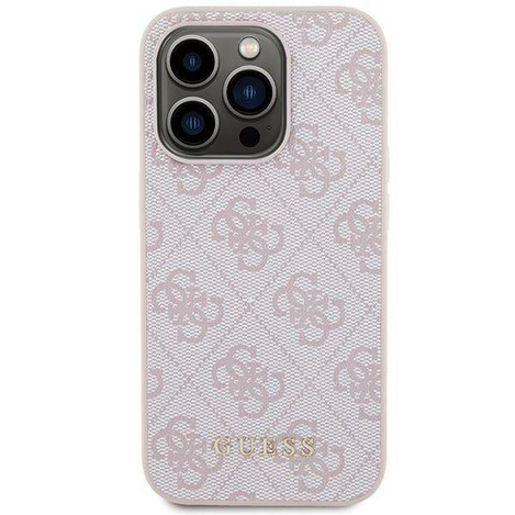 Guess 4G Metal Gold Logo case for iPhone 15 Pro - pink