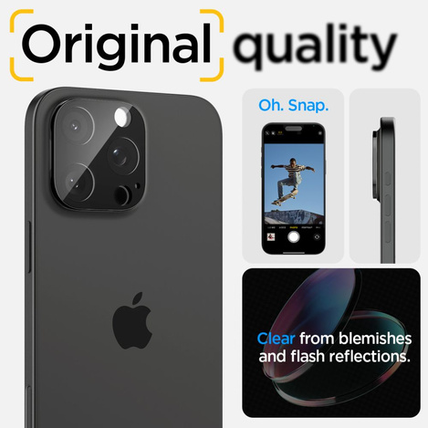 Spigen Optik. TR Camera Protector Kamera aus gehärtetem Glas (2 Stück) iPhone 14 Pro / 14 Pro Max schwarz