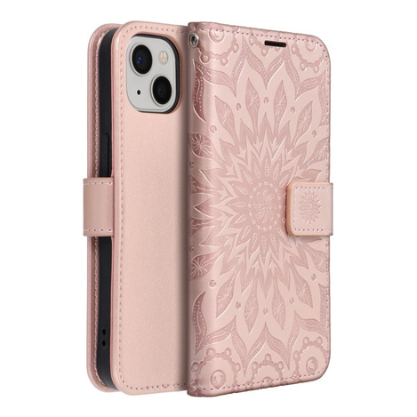 Kabura MEZZO Book do IPHONE 13 mandala złoty róż