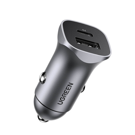 Ugreen fast car charger USB-A / USB-C 30W PD PPS gray (CD130)