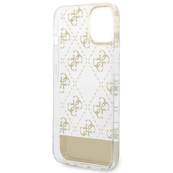 Oryginalne Etui IPHONE 14 PLUS Guess Hardcase 4G Pattern Script złote