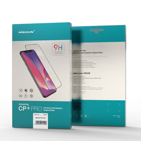 Nillkin CP + PRO ultradünnes Vollbild-Hartglas mit 0,2 mm Rahmen 9H Realme 9 Pro schwarz