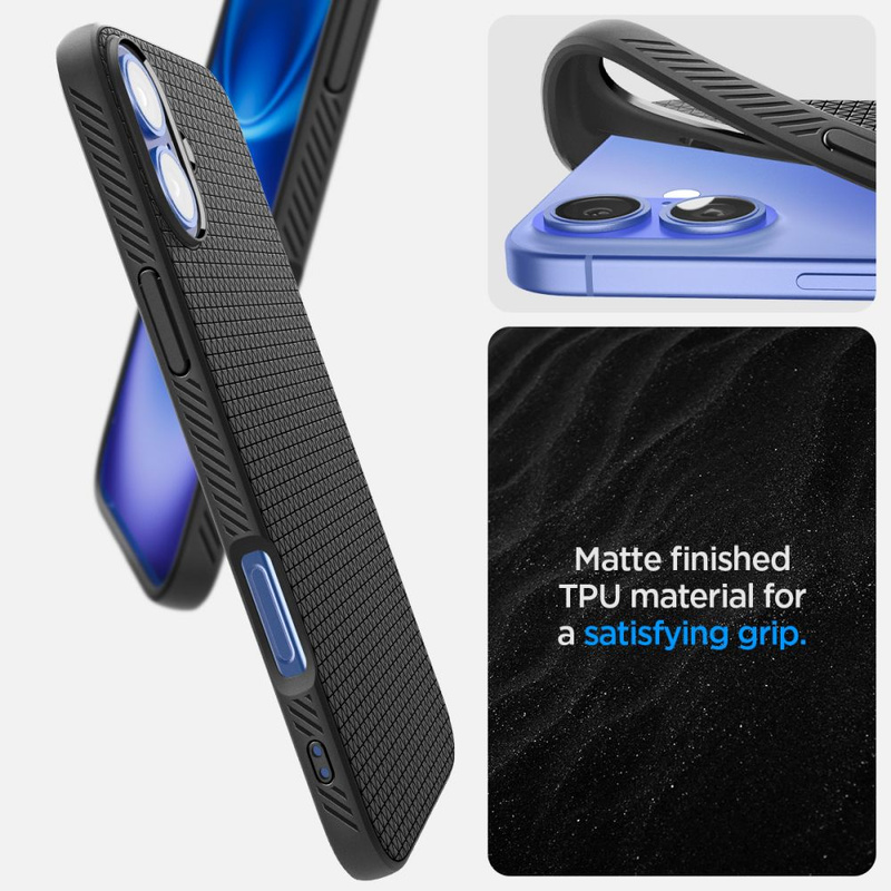 Spigen Liquid Air iPhone 16 Plus czarny/matte black ACS08066