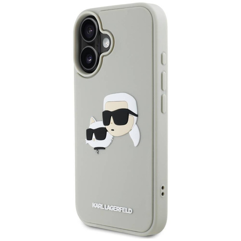 Case IPHONE 16 Karl Lagerfeld HC 3D Rubber Double Heads beige