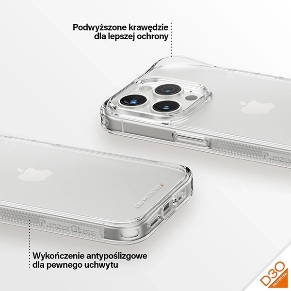 PanzerGlass HardCase mit D3O- und Military-Grade-Zertifizierung für iPhone 15 Pro – transparent