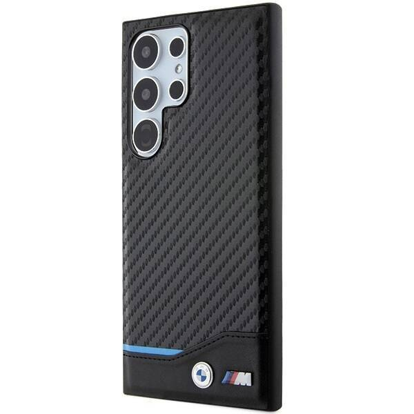 Etui BMW Leather Carbon na Samsung Galaxy S24 Ultra - czarne