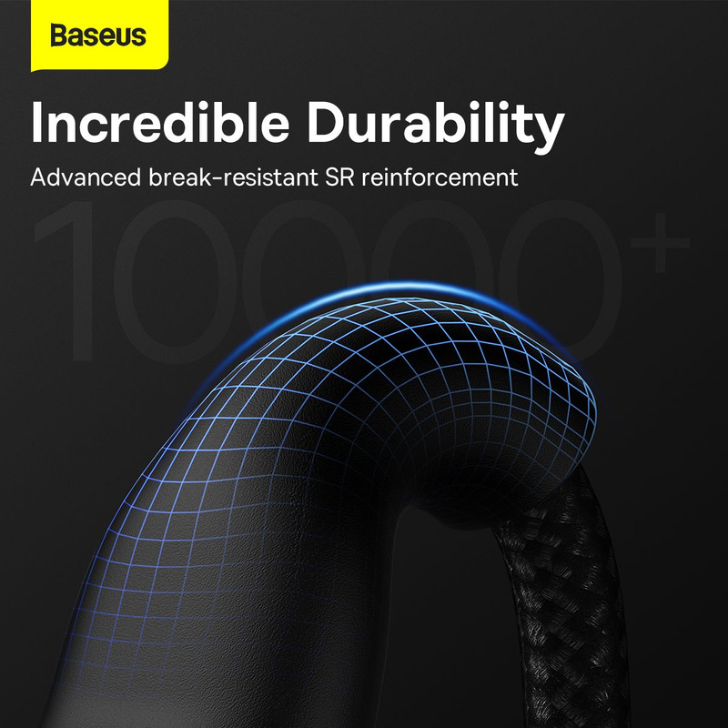 Baseus Flash Series Ⅱ One-for-three Fast Charging Data Cable USB to M+L+C 100W 1.2m Black