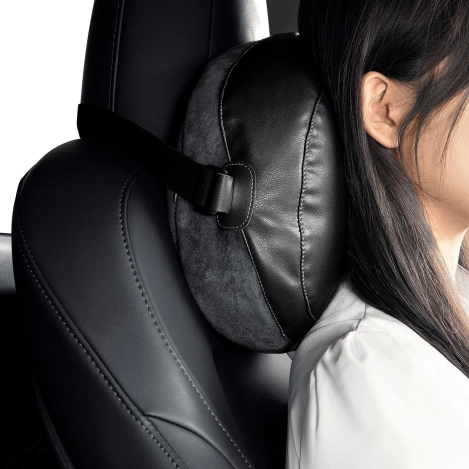 Baseus ComfortRide Series Auto-Kopfstützenkissen mit 2 Materialien – Schwarz