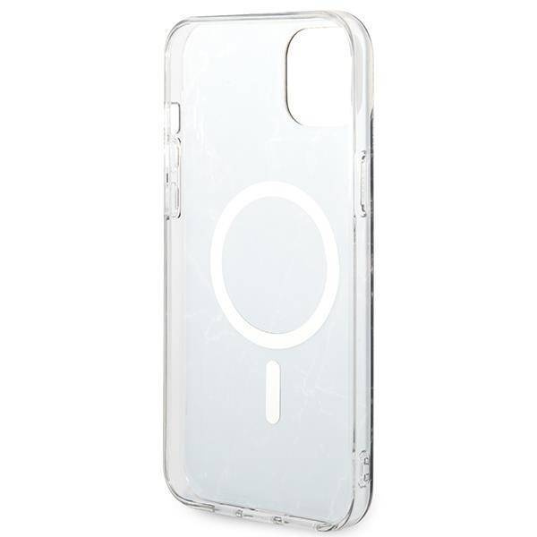 Guess Bundle Pack MagSafe IML Marble - Zestaw etui + ładowarka MagSafe iPhone 14 (czarny/złoty)
