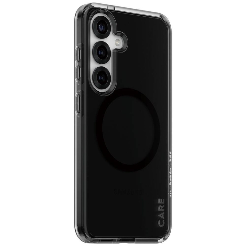 CARE by PanzerGlass Flagship Urban Combat Black QI-Hülle für Samsung Galaxy S25 – durchscheinender Rauch