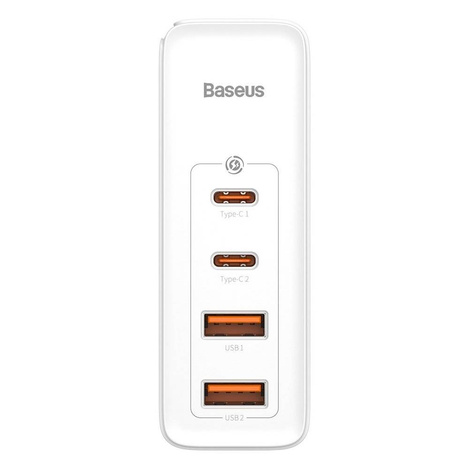 Baseus GaN2 Pro szybka ładowarka sieciowa 100W USB / USB Typ C Quick Charge 4+ Power Delivery biały (CCGAN2P-L02)